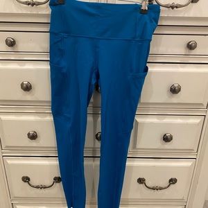 Turquoise lululemon fast and free leggings